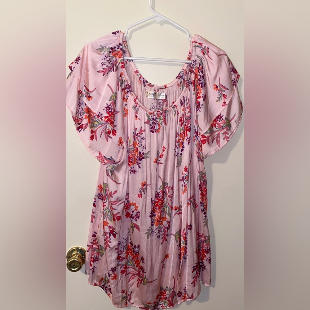 Terra & Sky Pink Flower Blouse. Size 3x 24/26